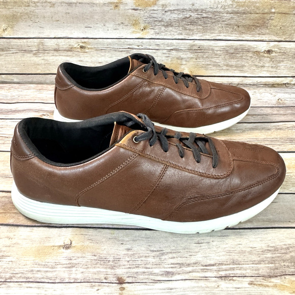 Cole Haan Mens Cognac Brown Casual Leather Lace Up Sneakers Size 13 M - Picture 2 of 8